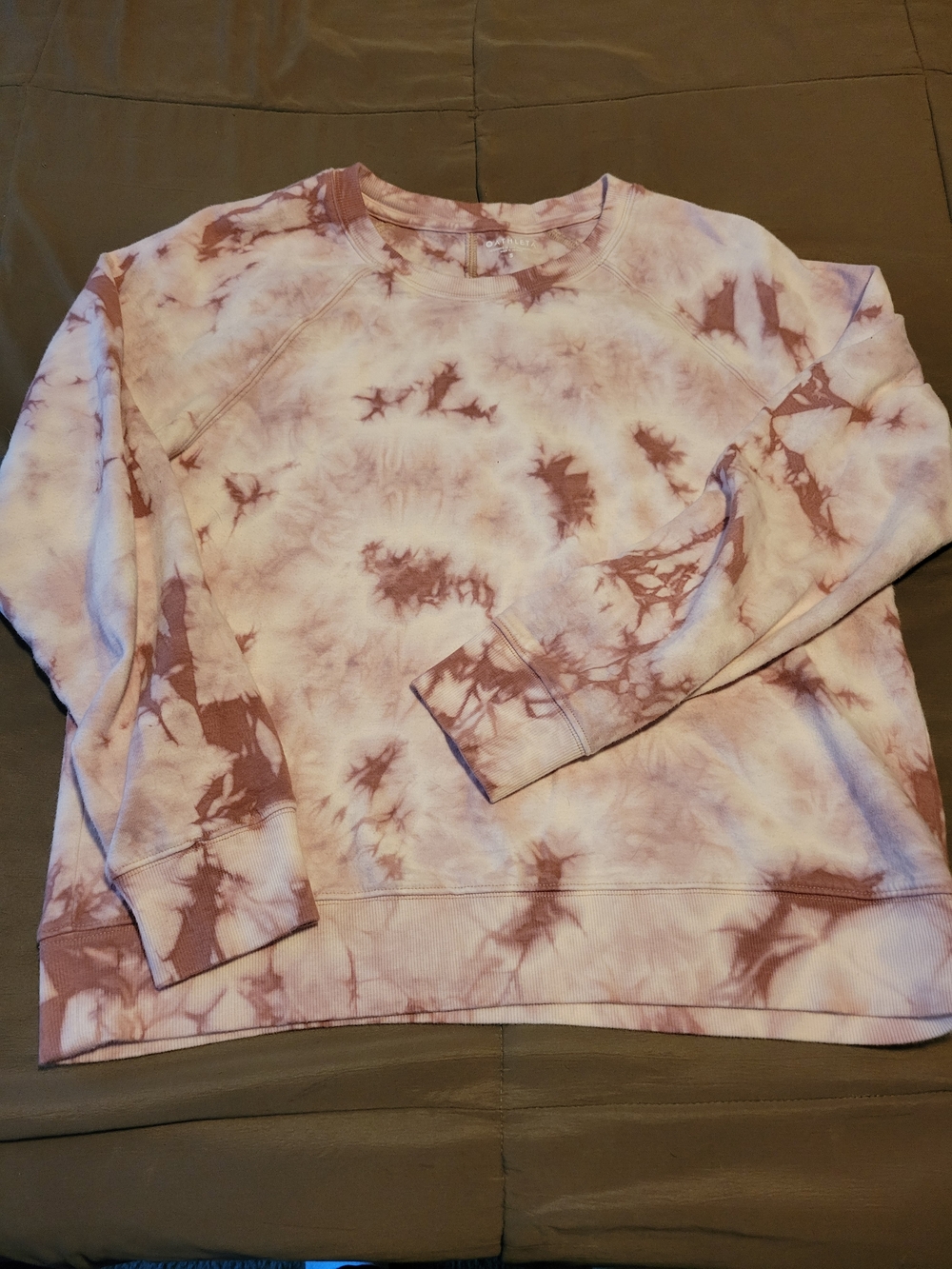 Athleta Pink and Cream Tie-Dye Crewneck Sweatshirt